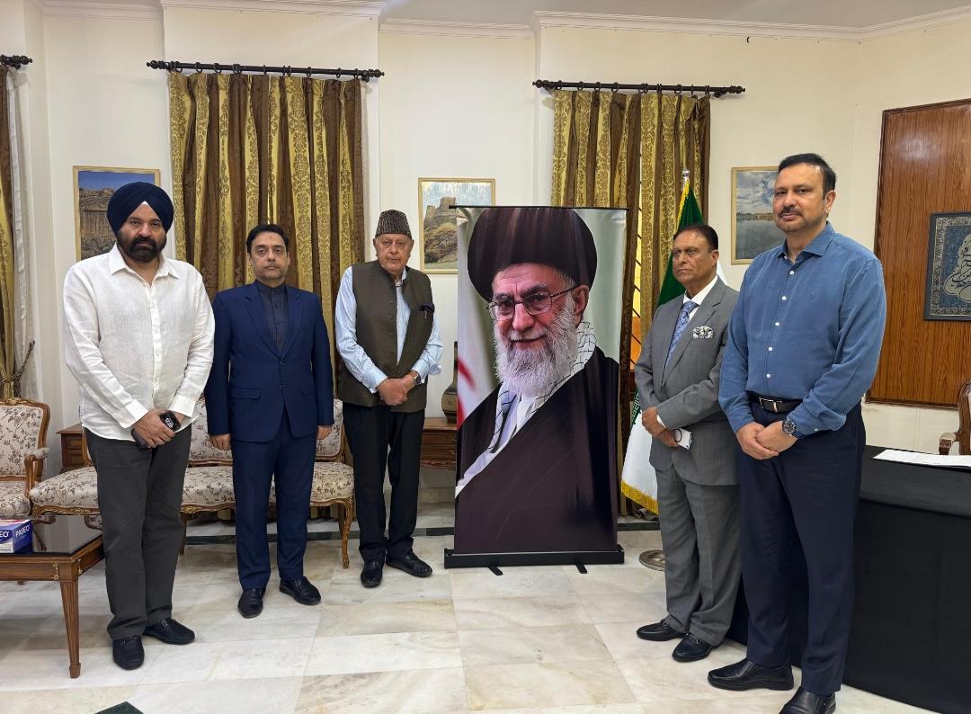 Farooq Abdullah Visits Iranian Embassy, Signs Condolence Book
