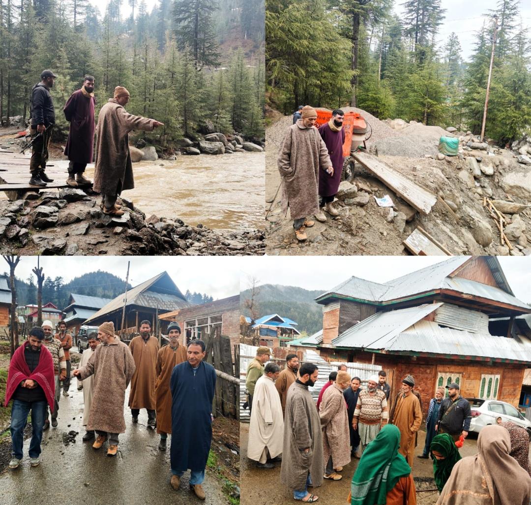 MLA Langate Engages with Public in Nowgam Reshwari, Reviews Ongoing Bridge Construction