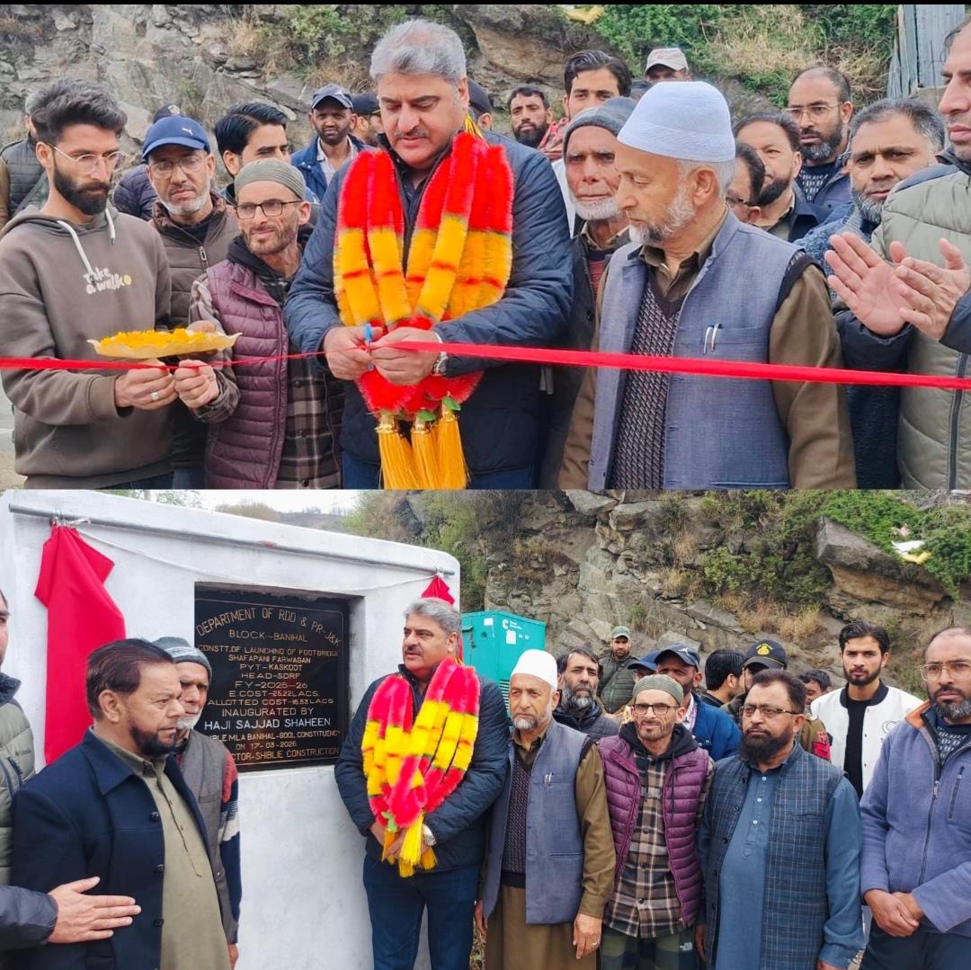 MLA Sajjad Shaheen flags off work on key Banihal footbridge