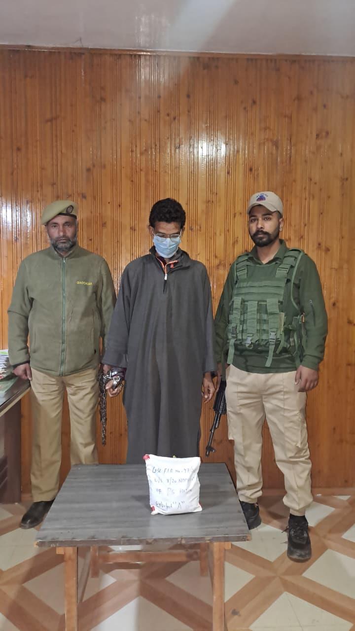 600 Grams of Suspected Charas Recovered in Hajin; One Arrested