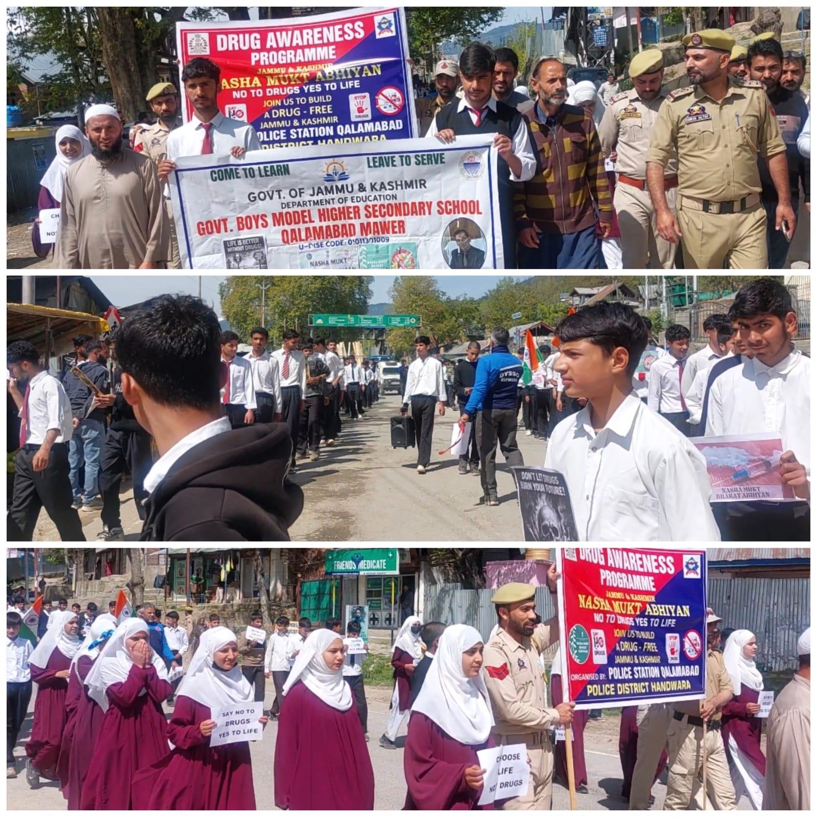 Qalamabad Police Organize Awareness Rally Against Drug Abuse Among Students