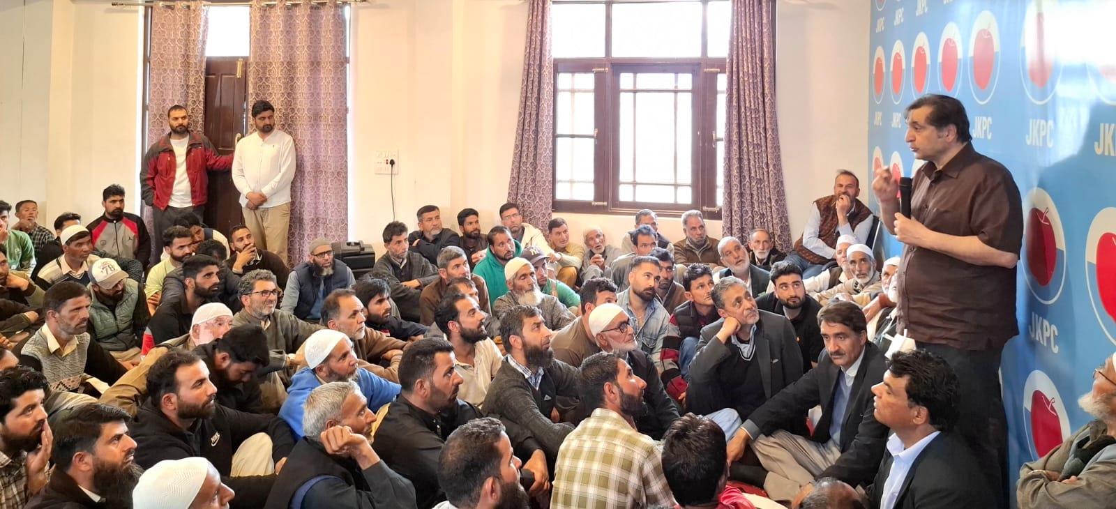 Sajad Lone chairs series of organisational meetings across Langate constituency