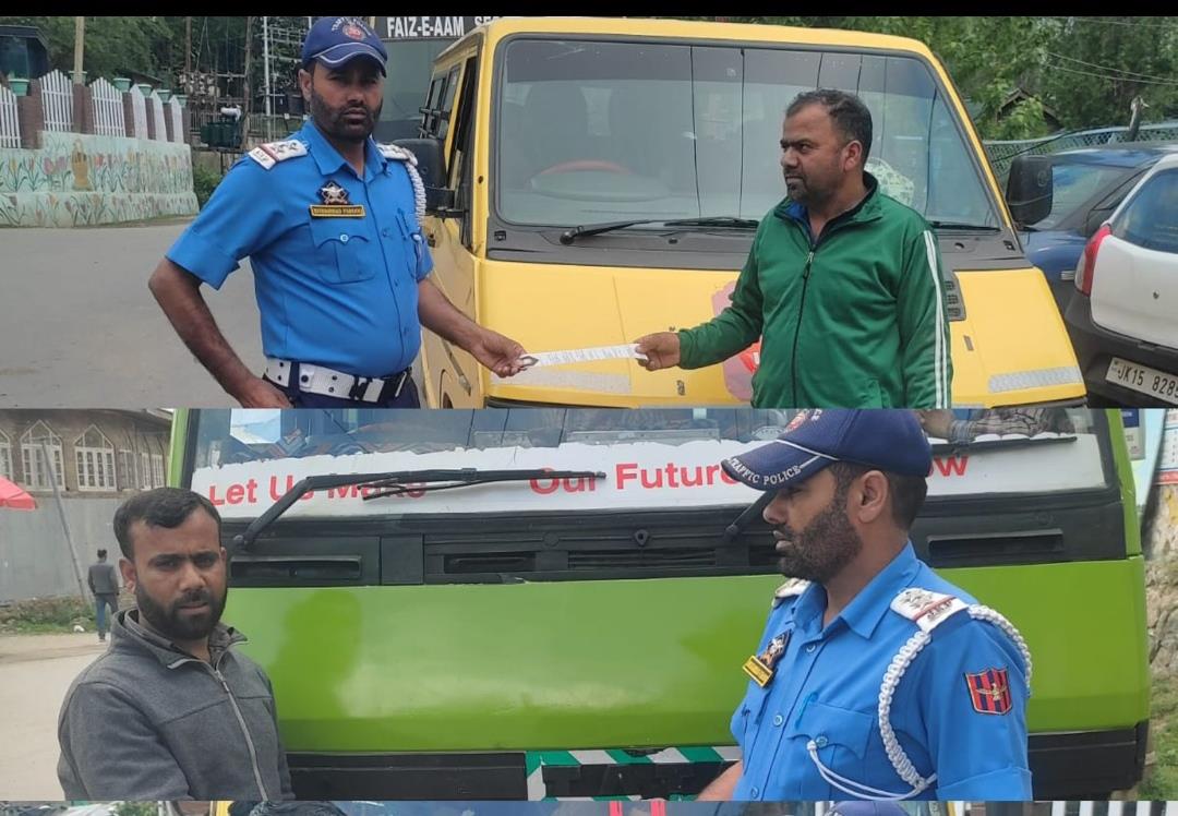 Traffic Police Tighten Noose on School Transport Violations in Bandipora