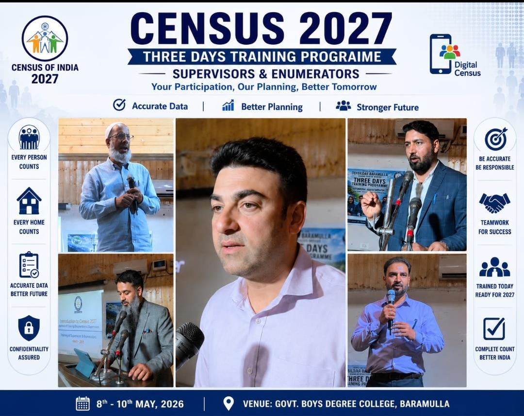 Three-Day First Phase Census Training Session Inaugurated at Govt Boys Degree College Baramulla