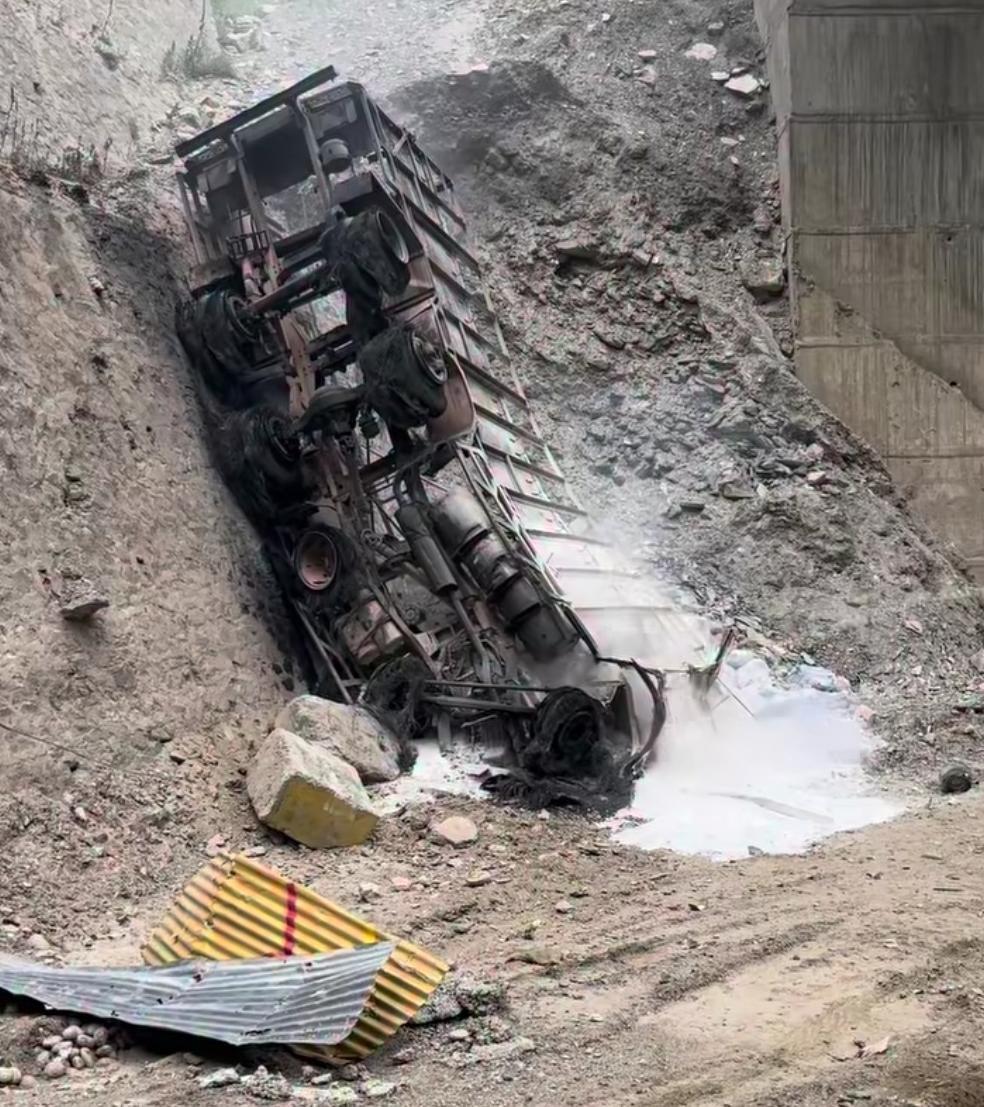 Two Killed as Truck Plunges into Gorge, Catches Fire on NH-44 in Ramban
