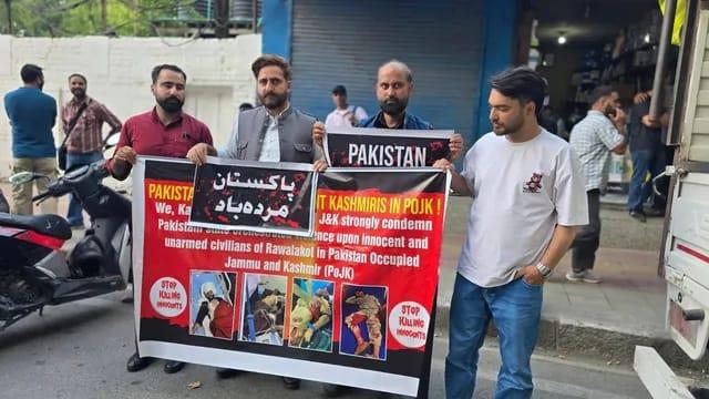 Protest held outside UN Office in Srinagar over killings in Muzafarabad