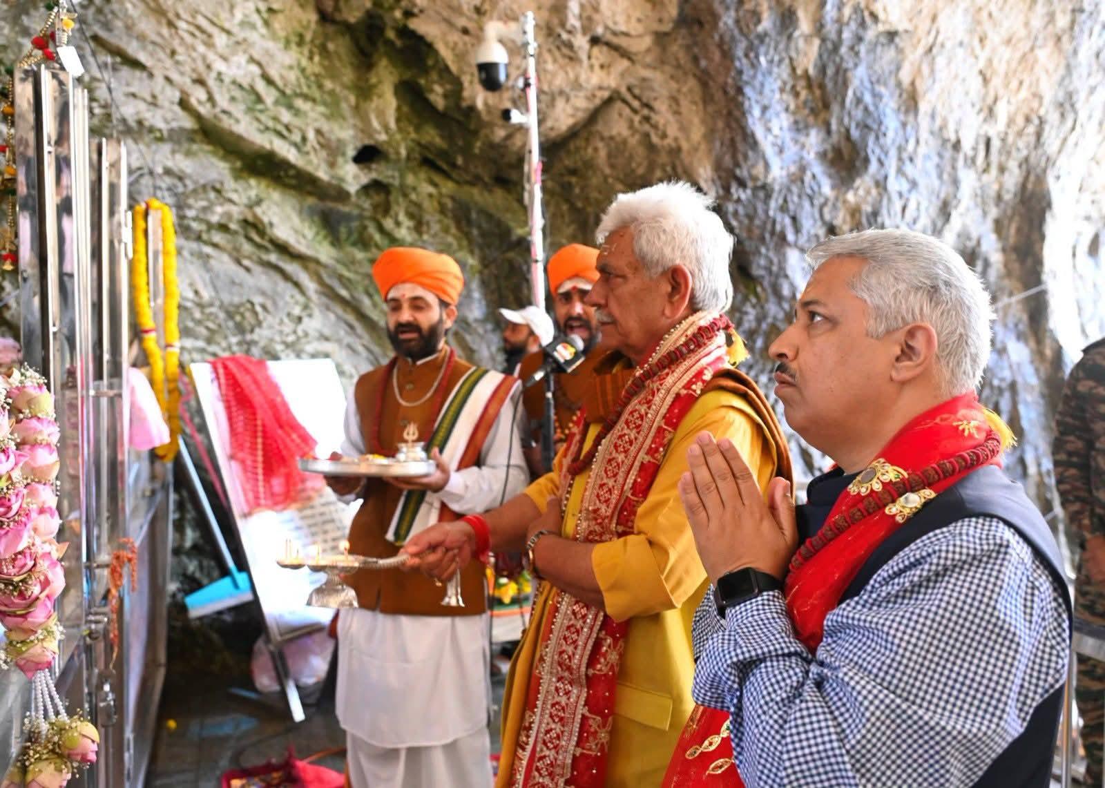 LG performs Pratham Puja at Amarnath cave, says Admin fully prepared for 'safe, hassle-free' Yatra