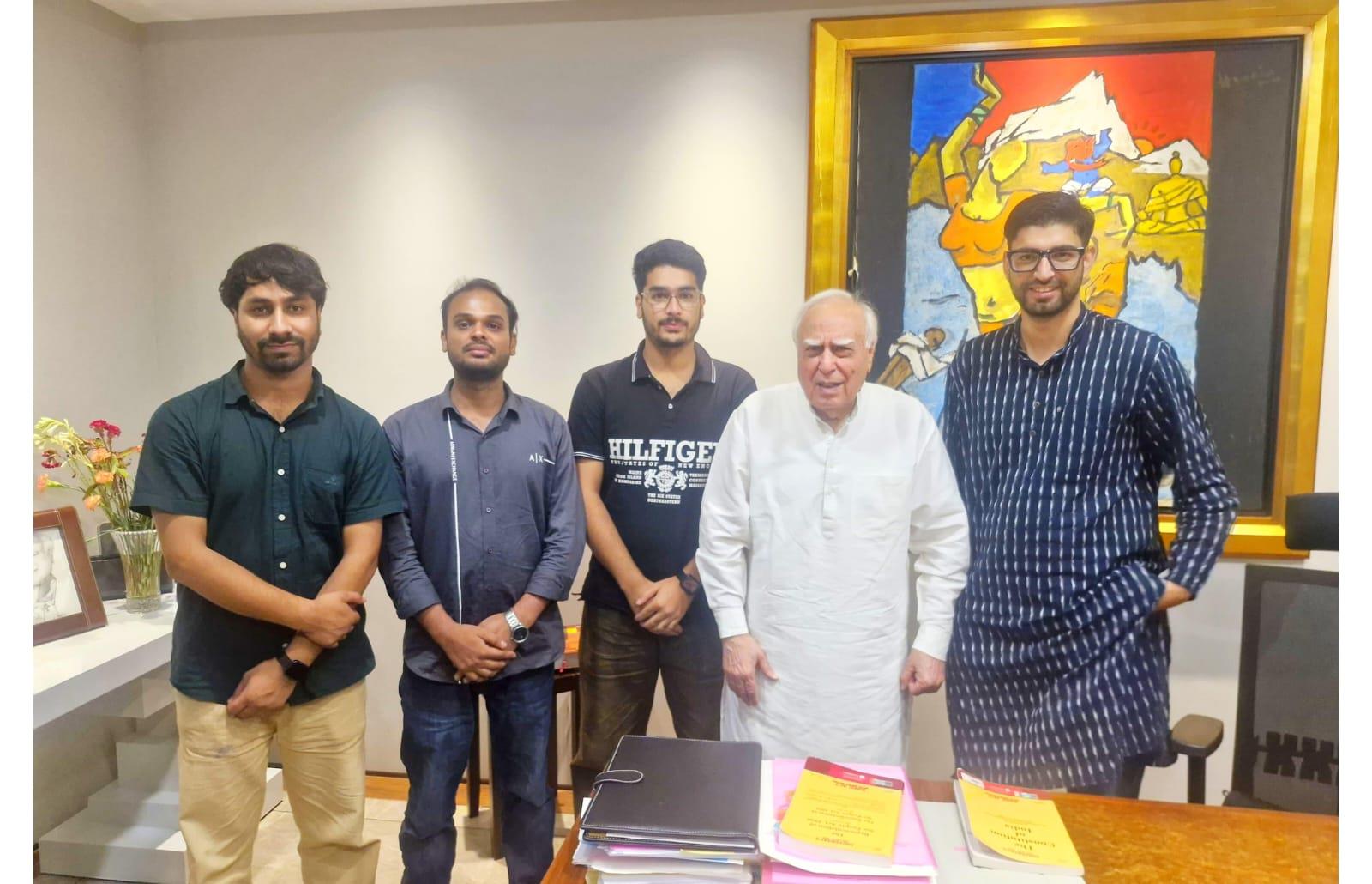 J&K Students Association Delegation Meets Rajya Sabha MP Kapil Sibal