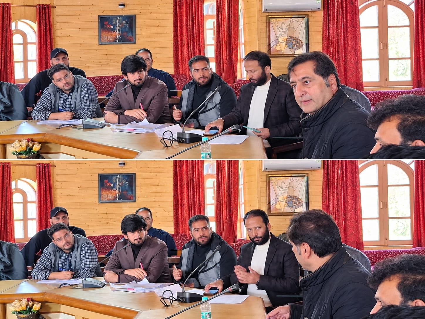 Sajad Lone reviews RDD works in Handwara, calls for timely completion